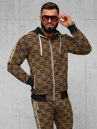 Moška trenirka temno-bež OZONEE O/FF5053AB