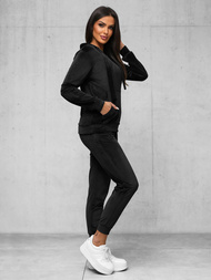 Ženski trenirka iz velurja črna OZONEE JS/35C1612/3