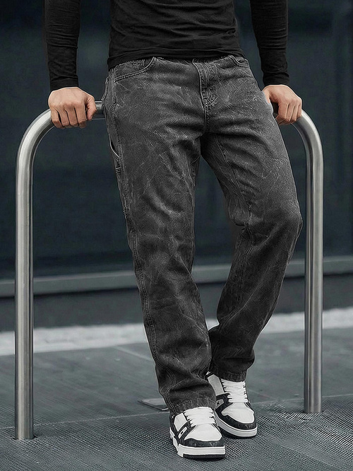 Moške kavbojke grafitne OZONEE O/KK2828/5Z