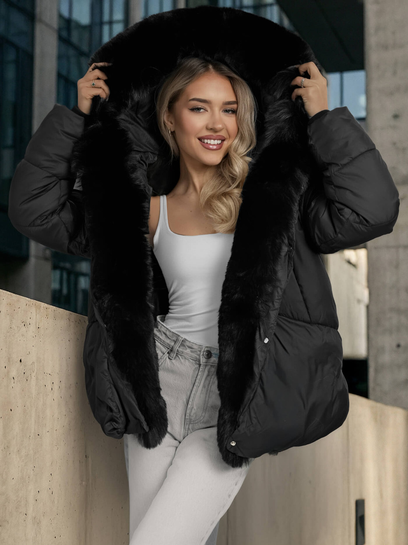 Ženska jakna črna OZONEE O/16M9179/392Z