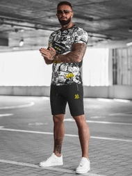 Moška Trenirka Črno-Rumen OZONEE O/HM789