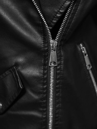 Ženska usnjena jakna črna OZONEE JS/11Z8061