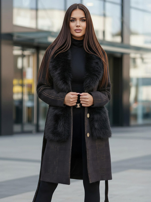 Ženski plašč črna OZONEE JS/53M5200/1Z