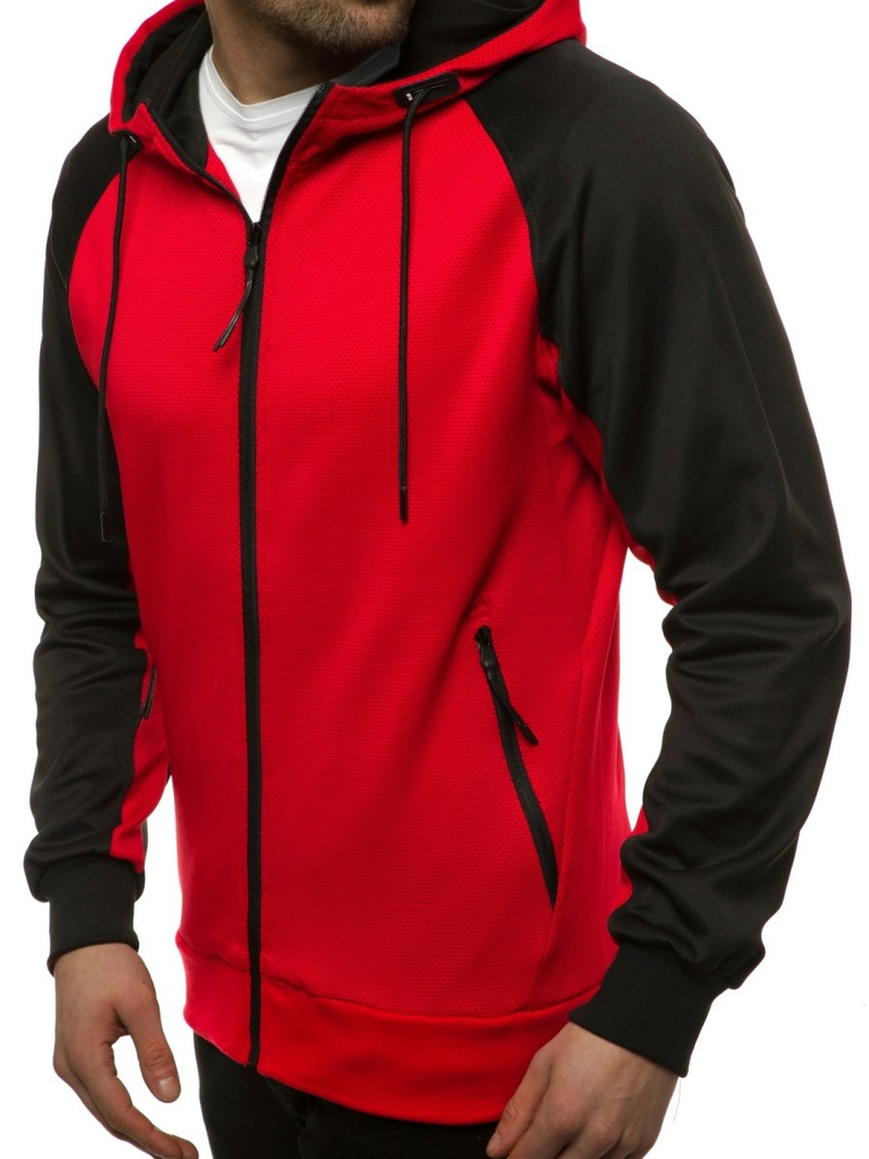 Moška jopa z zadrgo rdeča OZONEE JS/88006