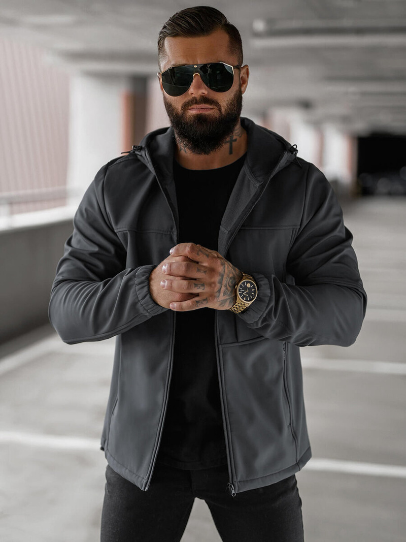 Moška softshell jakna grafitna OZONEE JS/27B6523/5Z