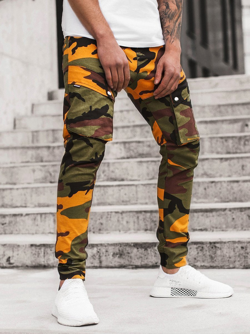 Moške hlače jogger rumene-kaki OZONEE A/1003