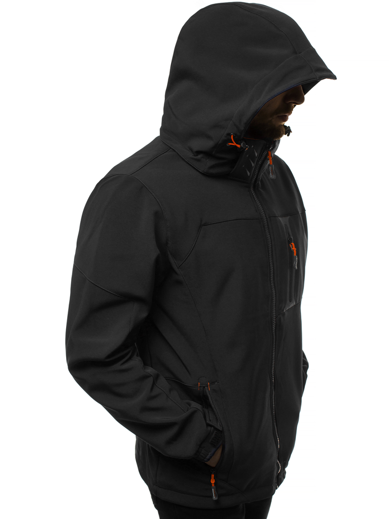 Moška softshell jakna črno-oranžna OZONEE GE/12262