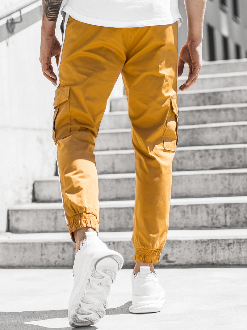 Moške hlače chino jogger camel OZONEE DJ/5580