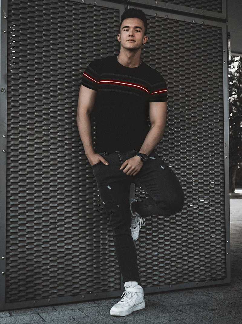 Moška majica črna OZONEE L/2296