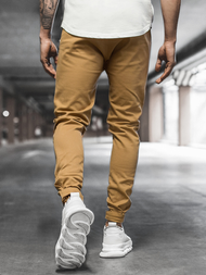 Moške hlače chino jogger camel OZONEE G/11144