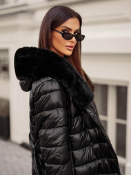 Ženski plašč črni OZONEE JS/5M3160/392Z