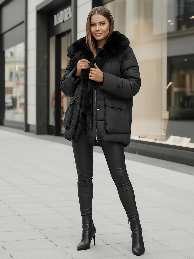 Ženska jakna črna OZONEE JS/16M9185/392Z