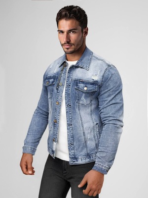 Moška jeans jakna modra OZONEE NB/MJ522BZ