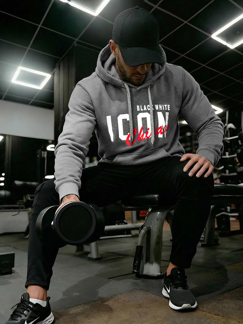 Moška jopa s kapuco grafitna OZONEE JS/8B1736/5