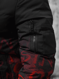 Moška zimska jakna črno-rdeča OZONEE JS/27M8102