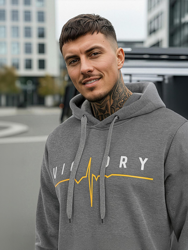 Moška jopa s kapuco grafitna OZONEE JS/8B1757/5