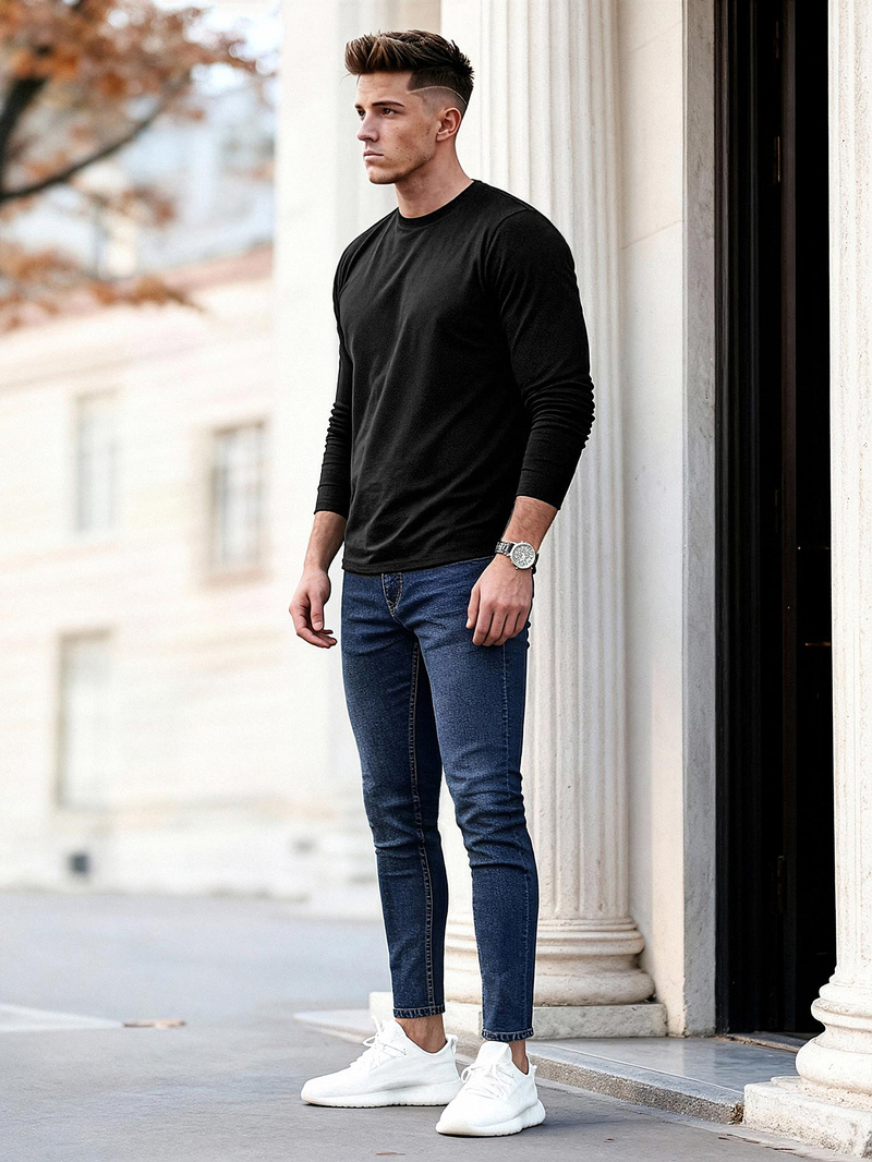 Moške kavbojke temno modre OZONEE O/JK2951Z