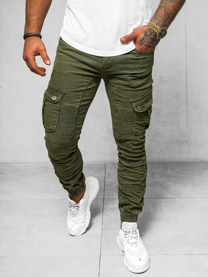 Moške Hlače Jogger Zelene OZONEE O/E6979J