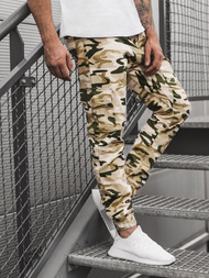 Moške hlače jogger bež OZONEE A/404