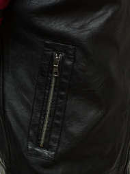 Moška usnjena jakna črno-rdeča OZONEE YD/BF59359Z