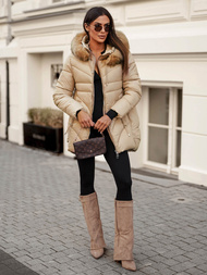 Ženska zimska jakna bež OZONEE JS/5M3257/62
