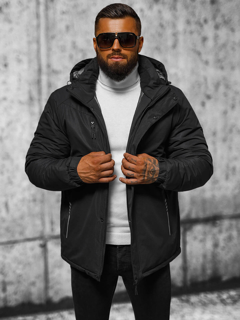 Moška jakna črna OZONEE JS/22M321/392