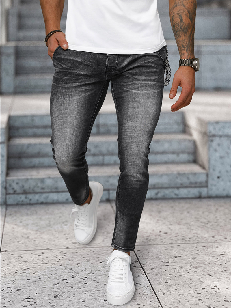 Moške Kavbojke Črne OZONEE NB/MP0091N