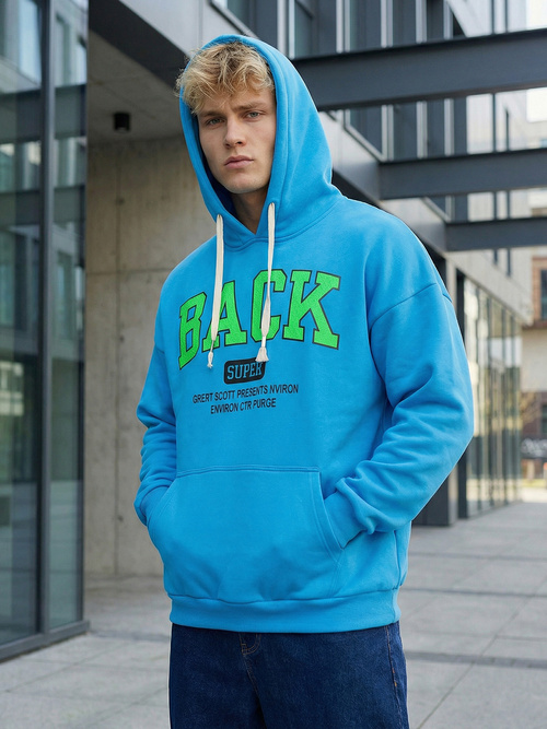 Moška jopa s kapuco modra OZONEE O/TT30513Z