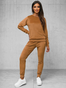 Ženski trenirka iz velurja camel OZONEE O/8C1173/157Z