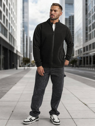 Moška jopa z zadrgo črna OZONEE JS/HH016/3