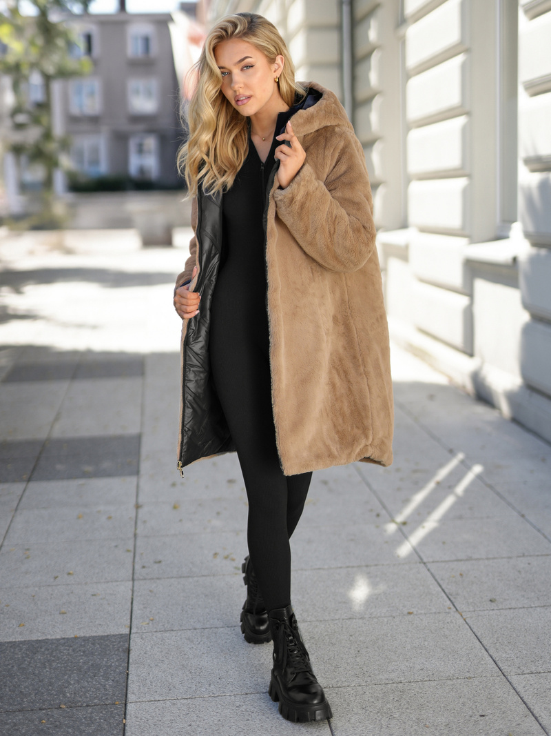 Ženska dolga zimska jakna črna OZONEE JS/5M3352/392