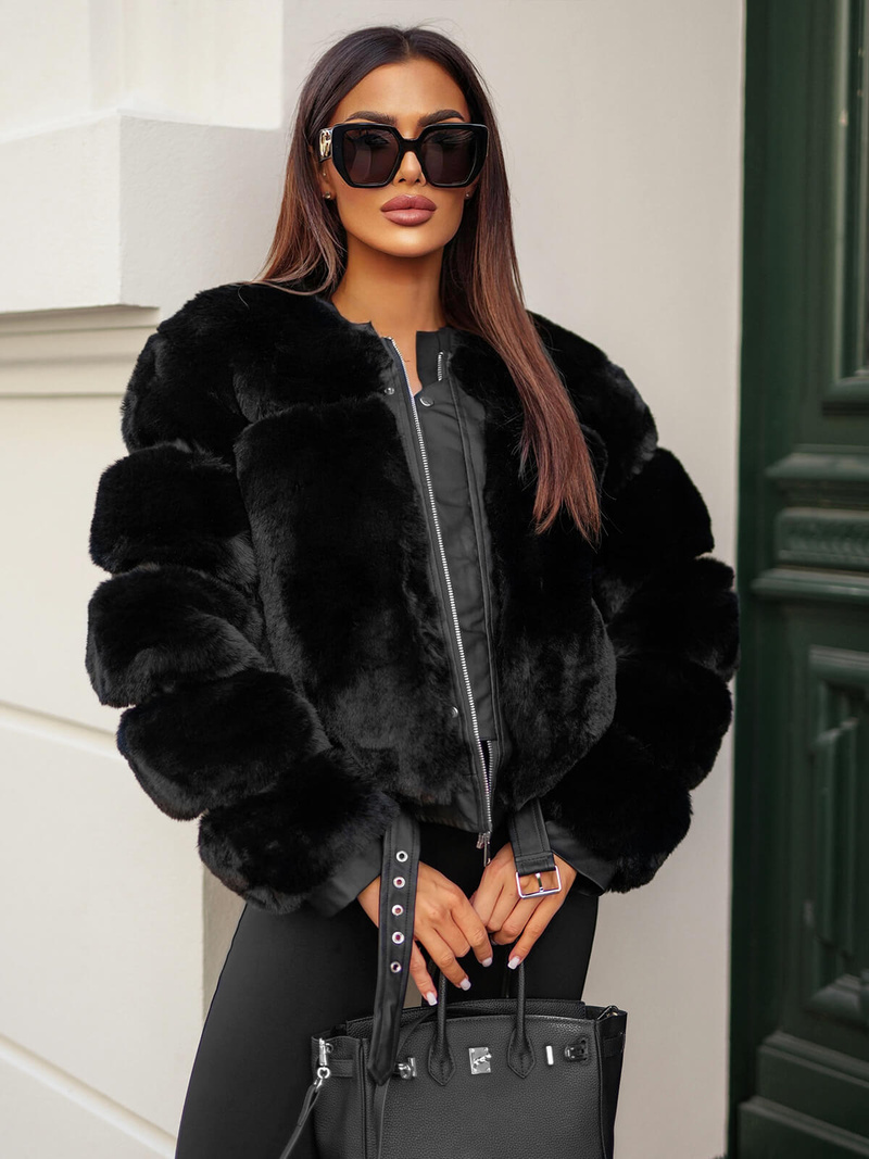 Ženska jakna črna OZONEE JS/11Z8080Z