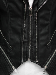 Ženska usnjena jakna črna OZONEE JS/11Z8116Z