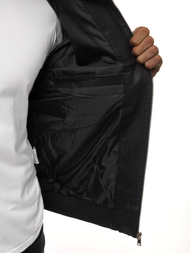 Moška usnjena jakna črna OZONEE JB/JP1123