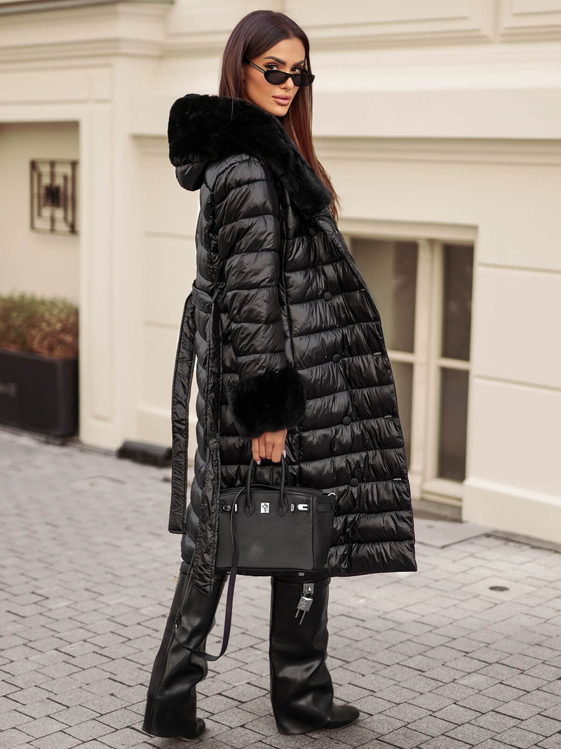 Ženski plašč črni OZONEE JS/5M3160/392Z