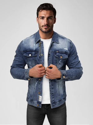 Moška jeans jakna temno-modra OZONEE NB/MJ522BSZ