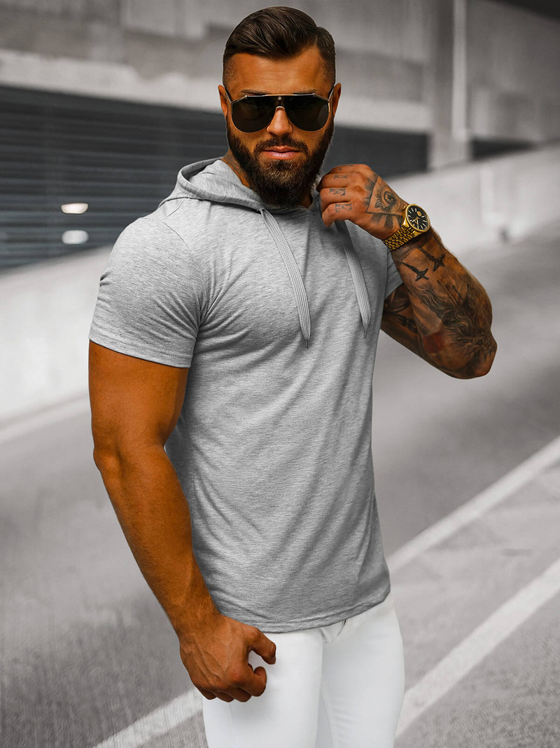 Moška navadna majica siva OZONEE JS/8T89/2