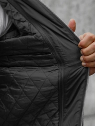 Moška usnjena jakna črna OZONEE JS/11Z8004