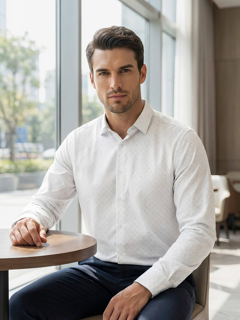 Moška srajca bela OZONEE V/V185Z