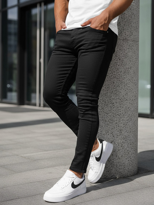 Moške Kavbojke Črne OZONEE DO/2807/1