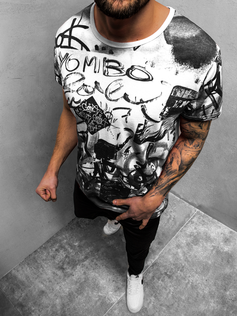 Moška majica bela OZONEE JS/KS1987Z