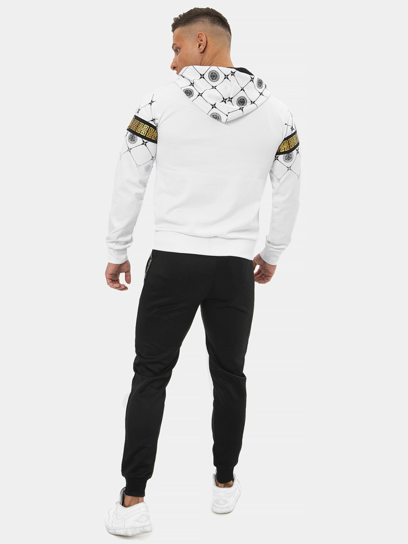 Moška trenirka belo-črna OZONEE O/HM685