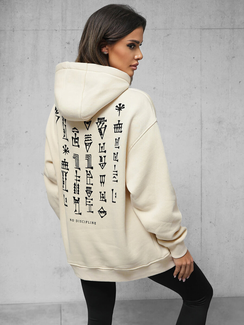 Jopa s kapuco bež OZONEE O/SWE23017Z