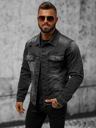 Moška jeans jakna črna OZONEE NB/MJ506NZ