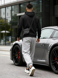 Moška jopa s kapuco črna OZONEE JS/8B1973/3