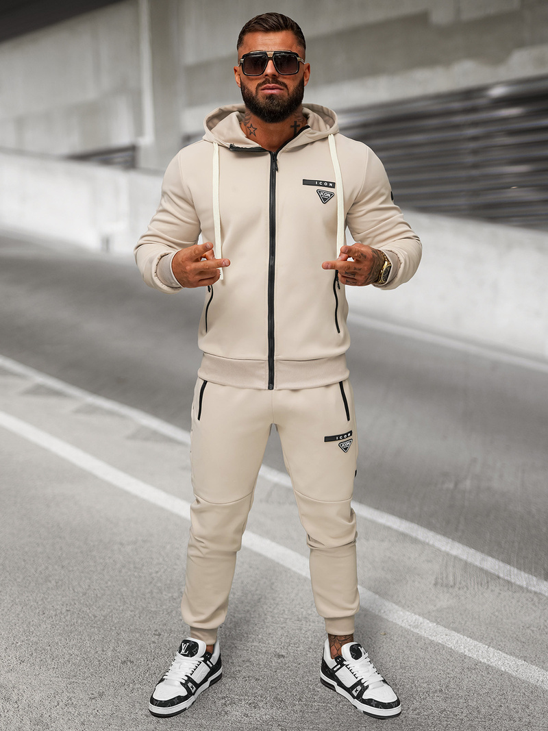 Moška trenirka bež OZONEE O/LN11760