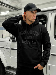 Moška jopa s kapuco črna OZONEE JS/8B1969/3