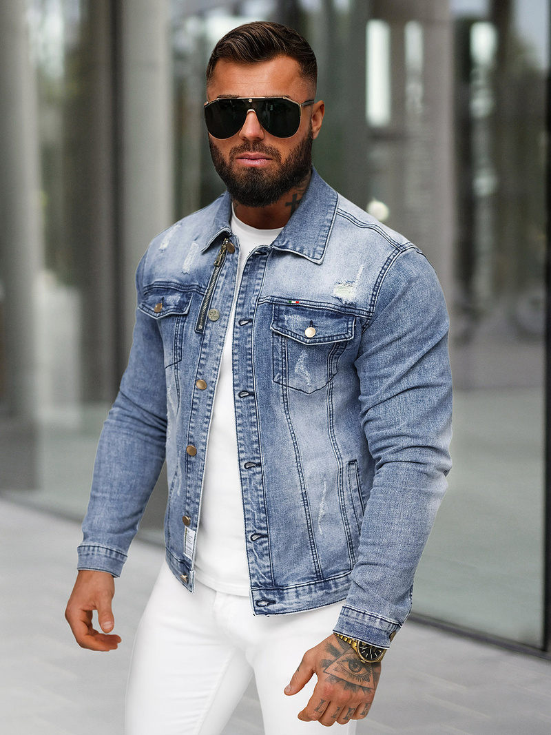 Moška jeans jakna modra OZONEE NB/MJ522B