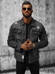 Moška jeans jakna črna OZONEE NB/MJ515N