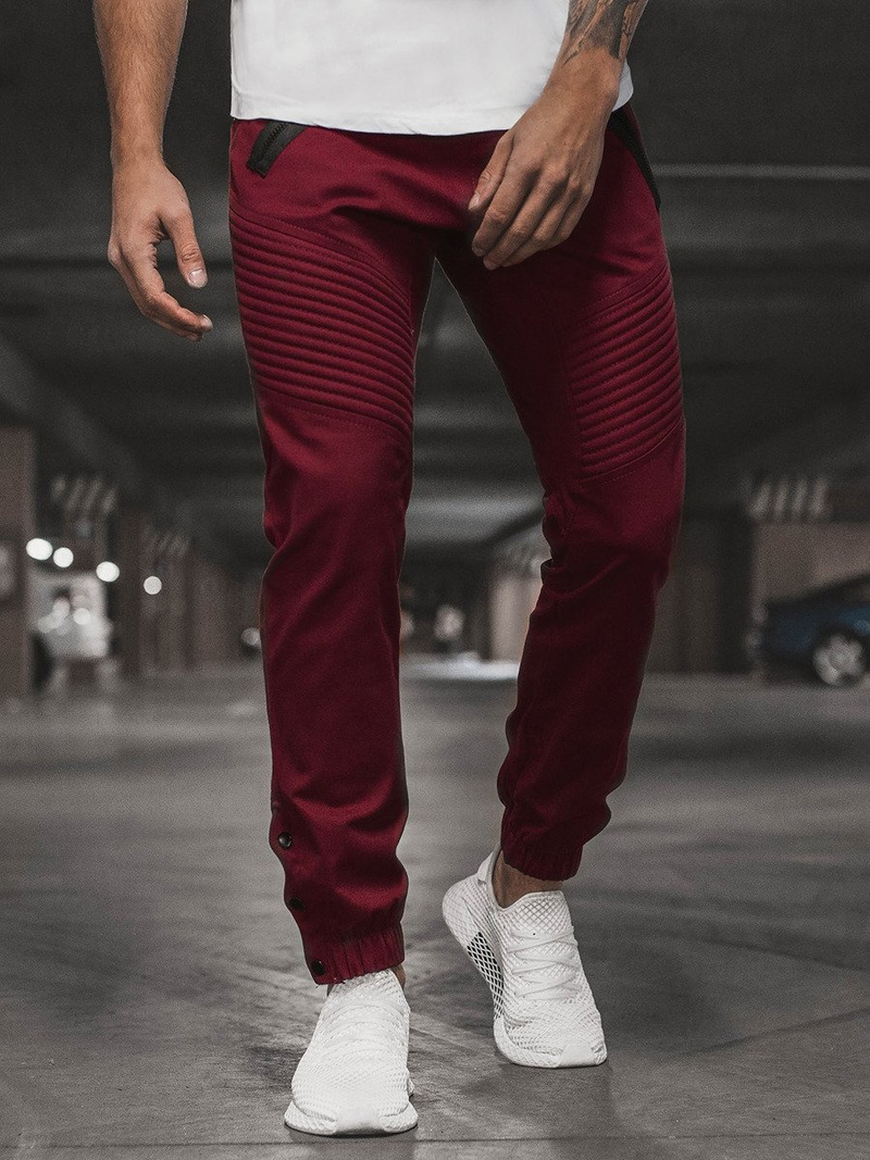 Moške hlače chino jogger bordo OZONEE A/0952